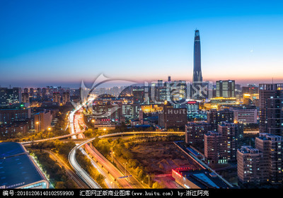 天津滨海新区夜景
